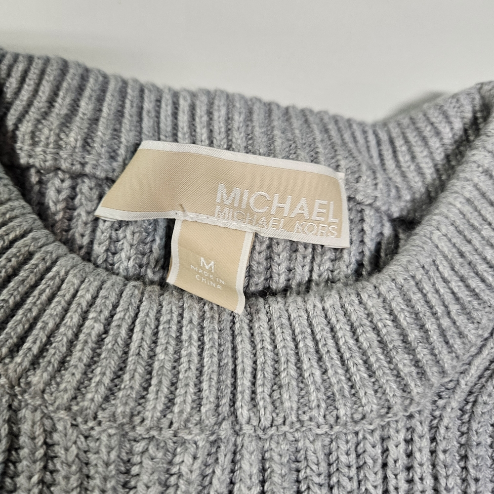 Gray Ribbed Knit Sweater - Picture 3 of 4
